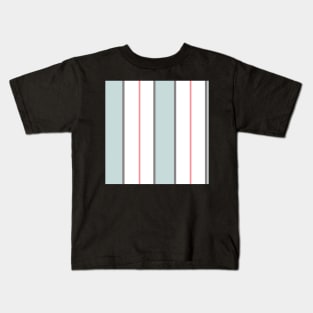 Pattern of white and pastel blue vertical regency stripes Kids T-Shirt